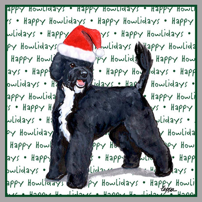 Portuguese Water Dog Happy Howlidays Text - Kids' Unisex Hoodie Sweatshirt