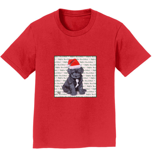 Portuguese Water Dog Puppy Happy Howlidays Text - Kids' Unisex T-Shirt