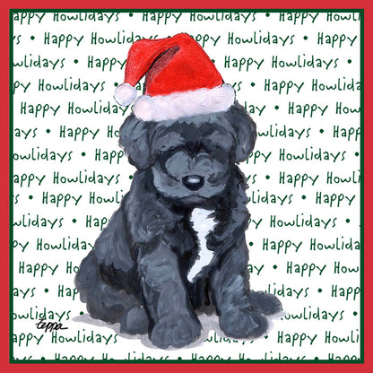 Portuguese Water Dog Puppy Happy Howlidays Text - Kids' Unisex T-Shirt