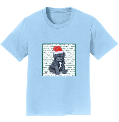 Portuguese Water Dog Puppy Happy Howlidays Text - Kids' Unisex T-Shirt