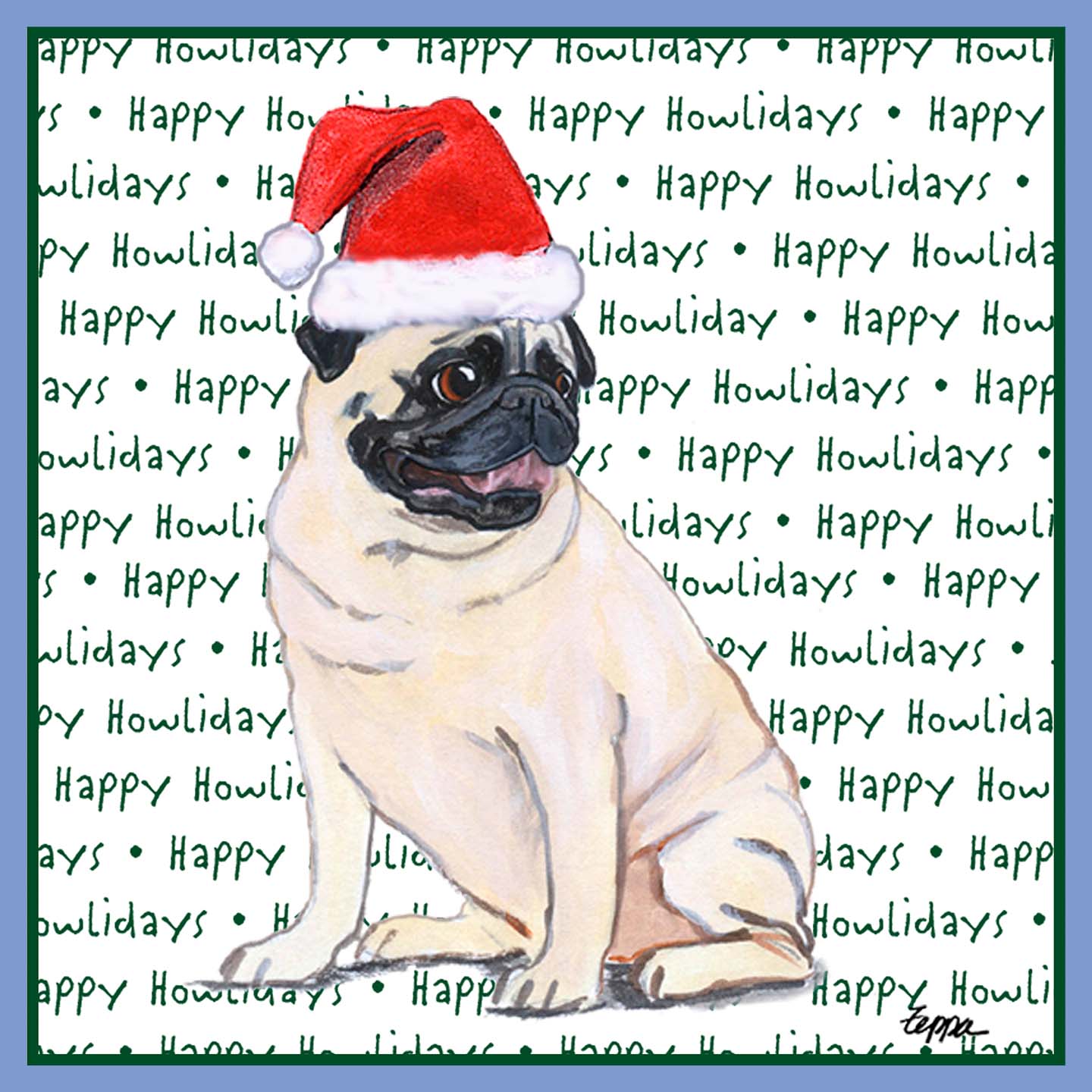 Pug Happy Howlidays Text - Women's Tri-Blend T-Shirt