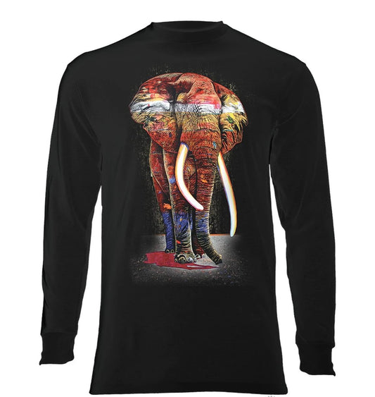 Painted Elephant - Adult Unisex Long Sleeve T-Shirt