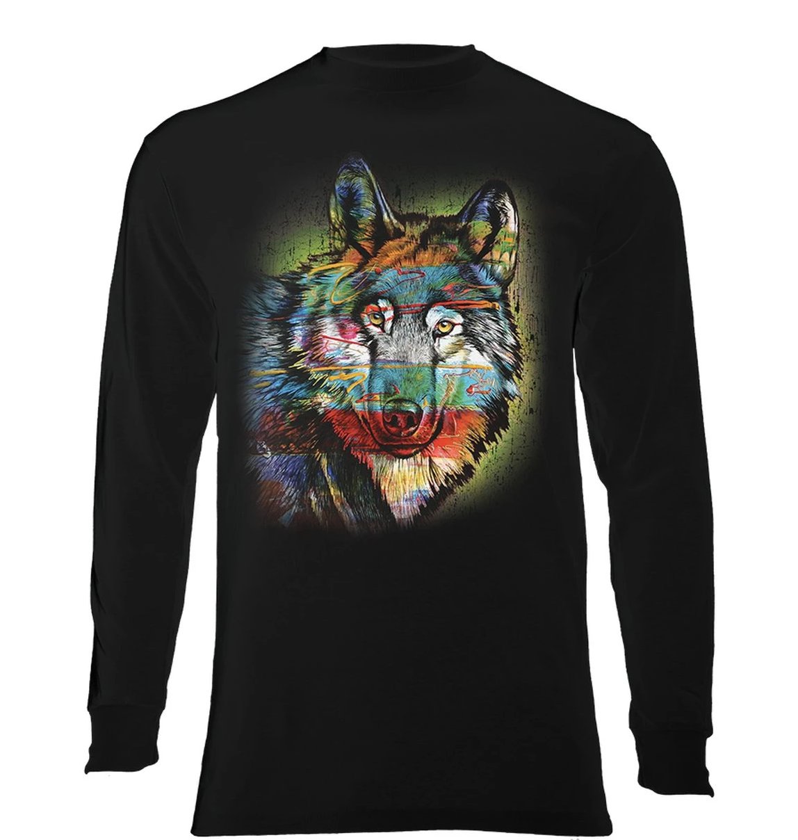 Painted Wolf - The Mountain - Long Sleeve 3D Animal T-Shirt
