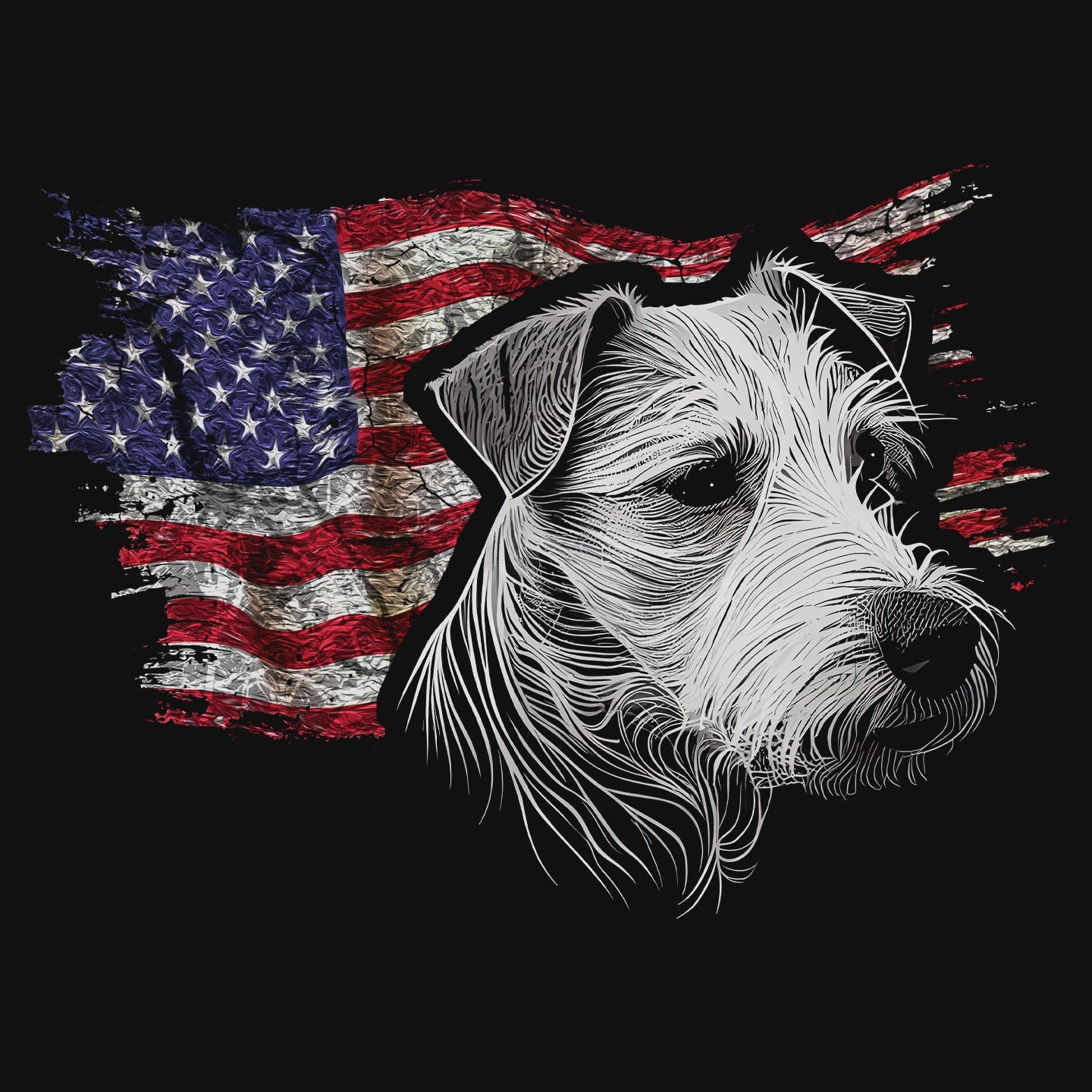 Patriotic Parson Russell Terrier American Flag - Women's V-Neck T-Shirt