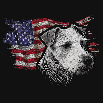 Patriotic Parson Russell Terrier American Flag - Women's V-Neck T-Shirt