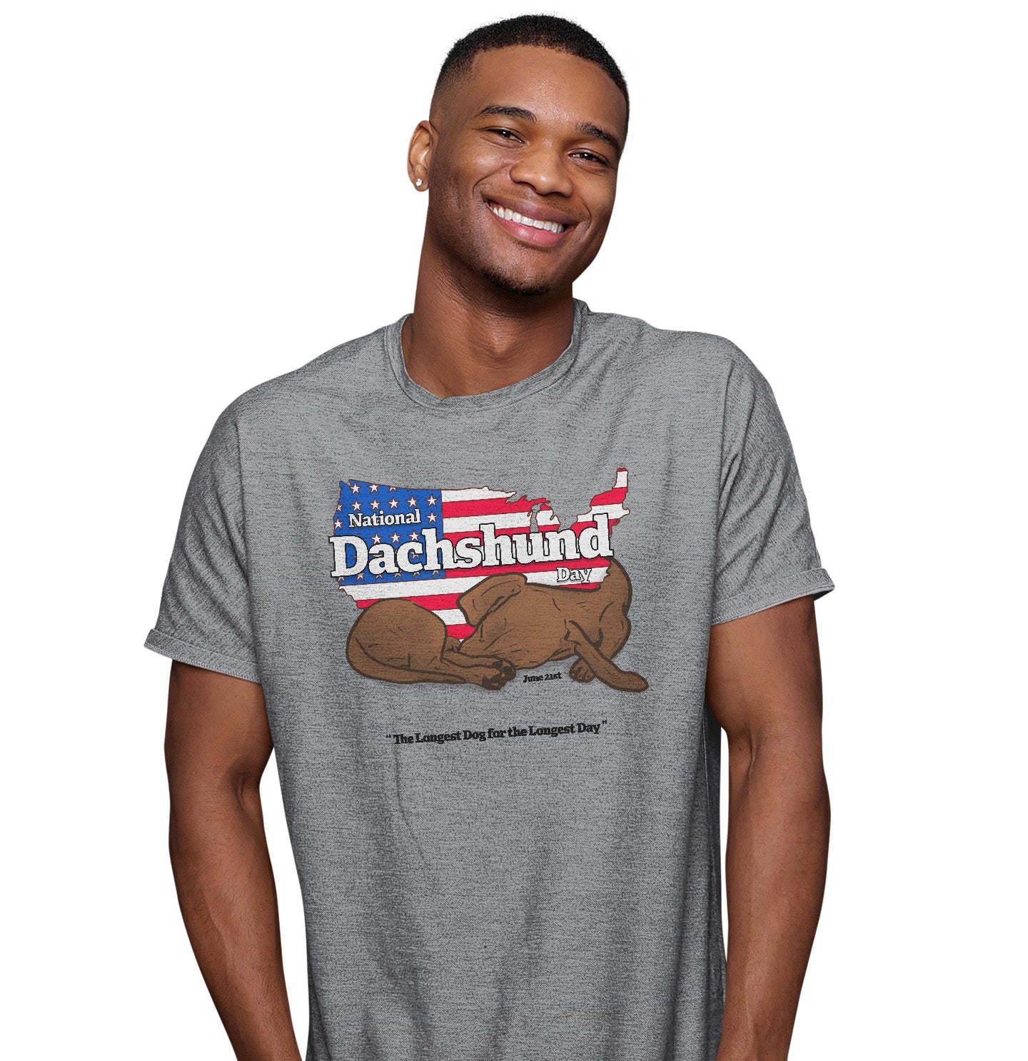 National Dachshund Day US Flag Adult Unisex T-Shirt