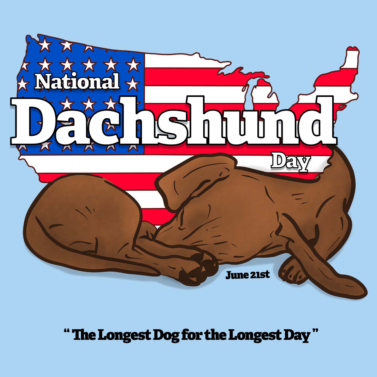 National Dachshund Day US Flag - Adult Unisex T-Shirt