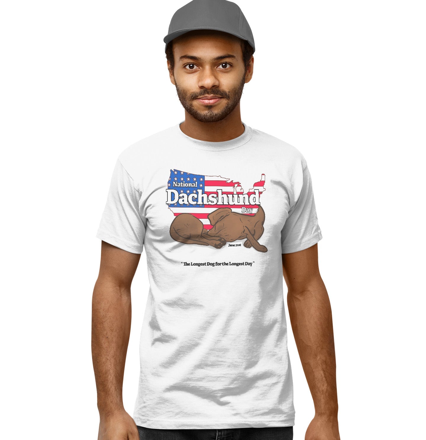 National Dachshund Day US Flag - Adult Unisex T-Shirt