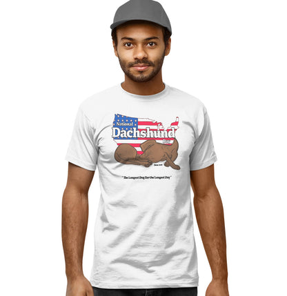 National Dachshund Day US Flag - Adult Unisex T-Shirt