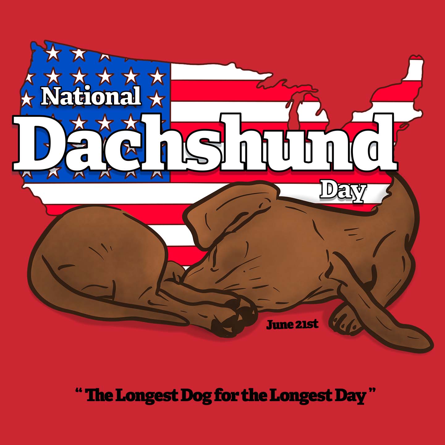 National Dachshund Day National Dachshund Day US Flag Adult