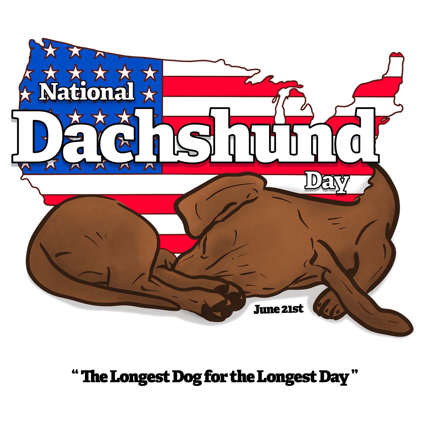 National Dachshund Day US Flag - Adult Unisex Hoodie Sweatshirt