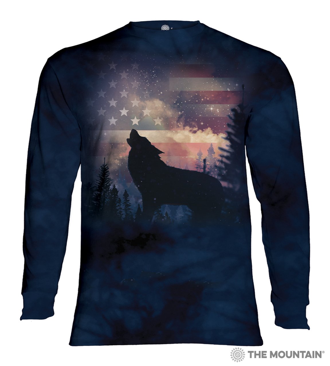 Patriotic Howl - The Mountain - Long Sleeve 3D Animal T-Shirt