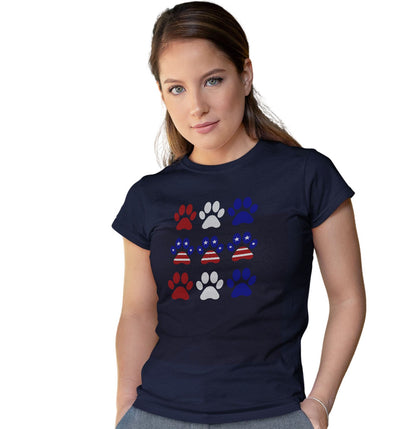 Patriotic Paws - Women's Fitted T-Shirt