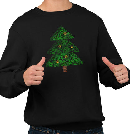 Paw Christmas Tree - Adult Unisex Crewneck Sweatshirt