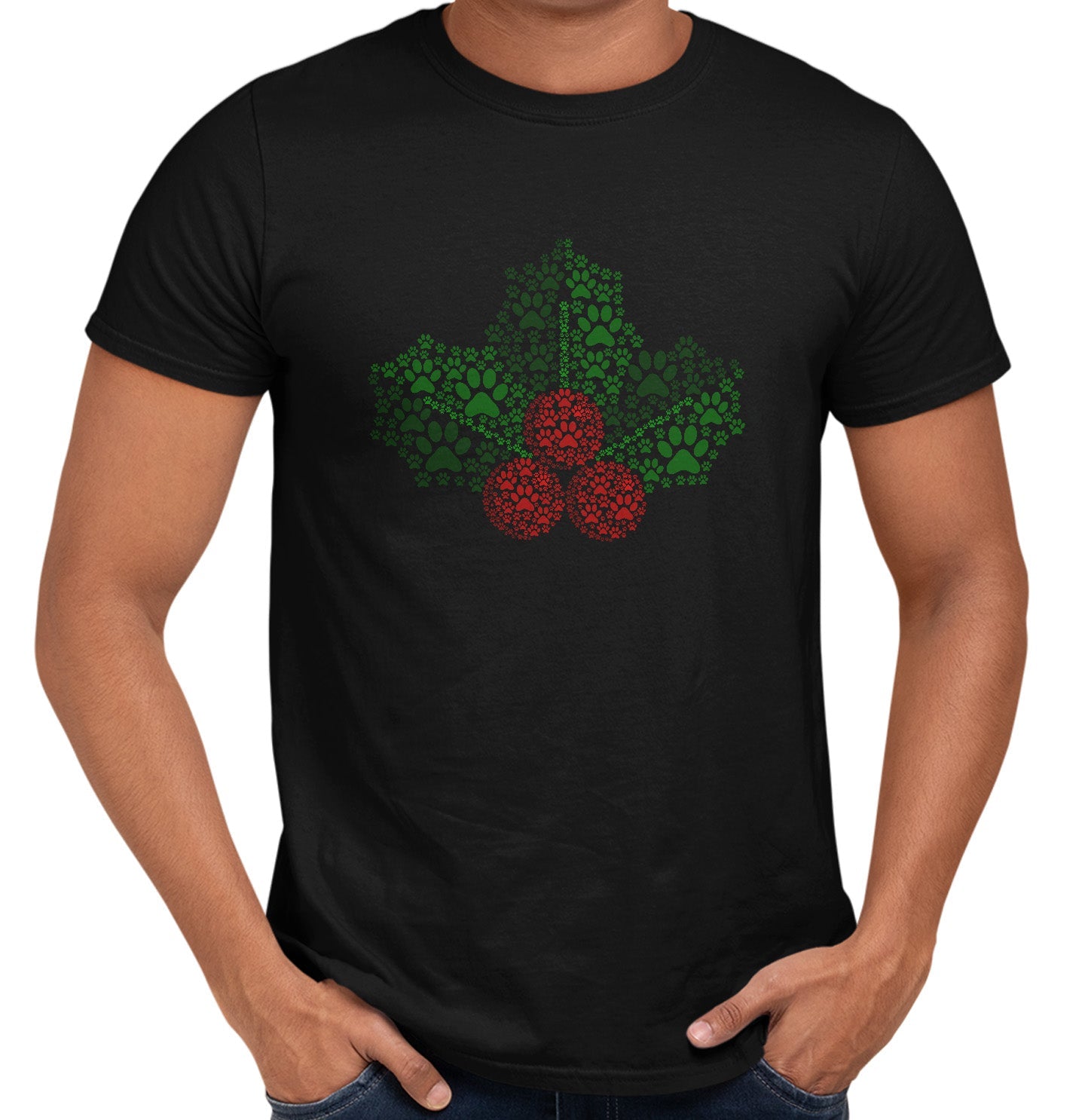 Paw Mistletoe - Adult Unisex T-Shirt