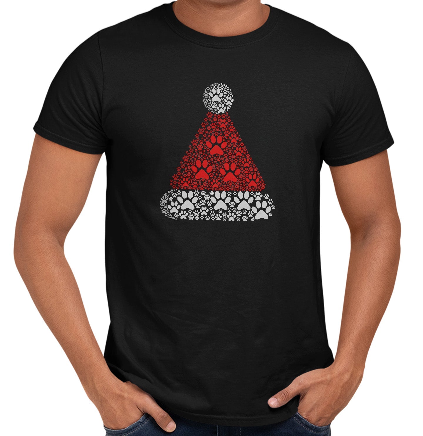 Paw Santa Hat - Adult Unisex T-Shirt