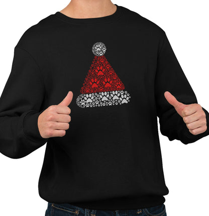 Paw Santa Hat - Adult Unisex Crewneck Sweatshirt