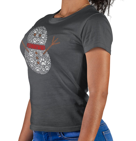 Paw Snowman - Women's Fitted T-Shirt