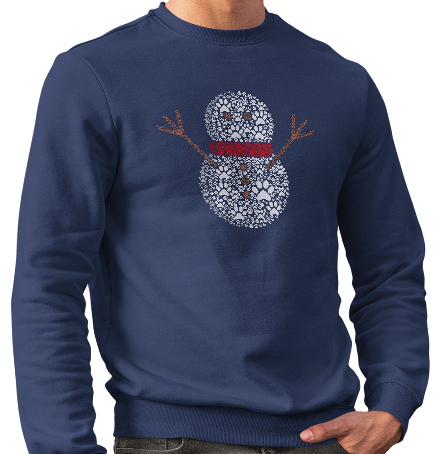 Paw Snowman - Adult Unisex Crewneck Sweatshirt