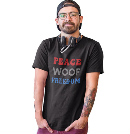 Peace Woof Freedom - Adult Tri-Blend T-Shirt