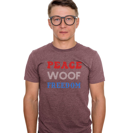 Peace Woof Freedom - Adult Tri-Blend T-Shirt