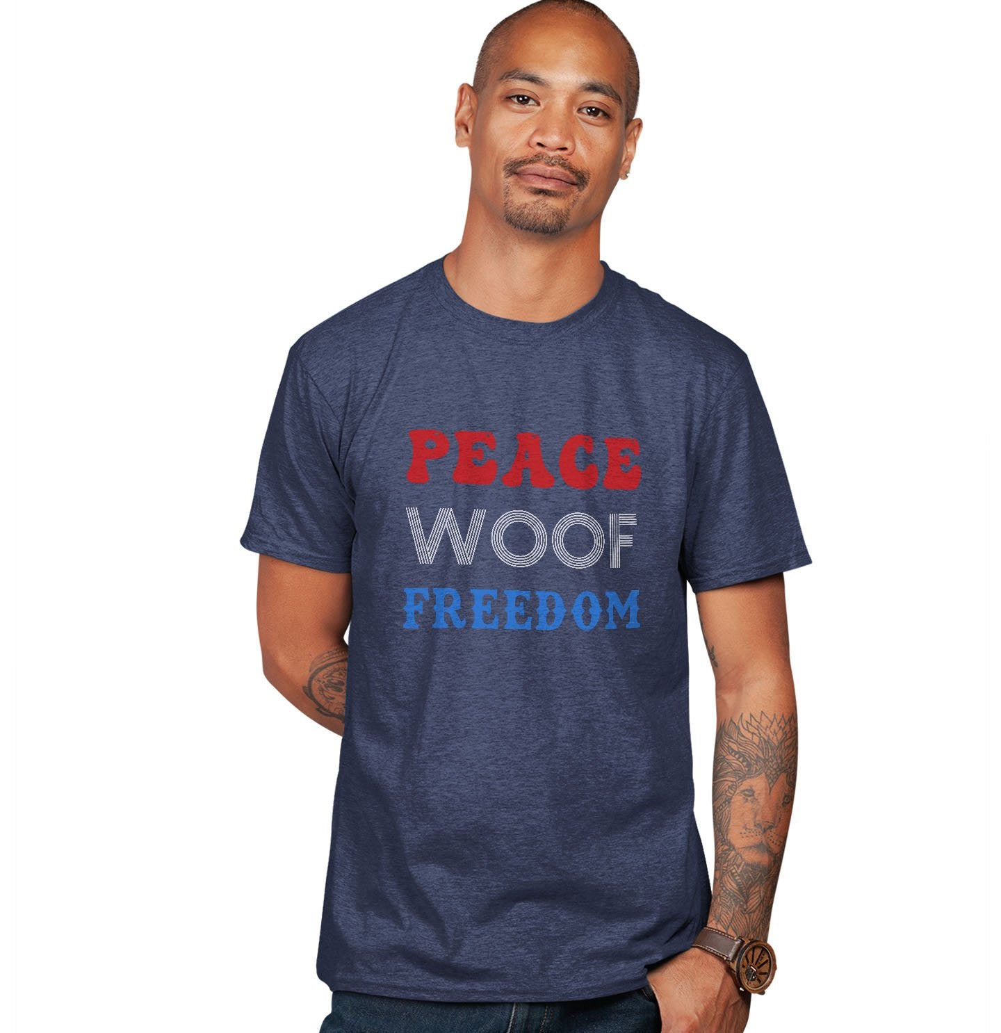 Peace Woof Freedom - Adult Tri-Blend T-Shirt