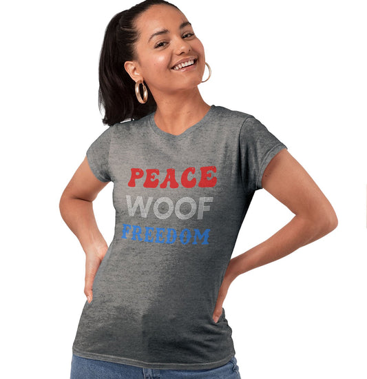 Peace Woof Freedom - Women's Tri-Blend T-Shirt