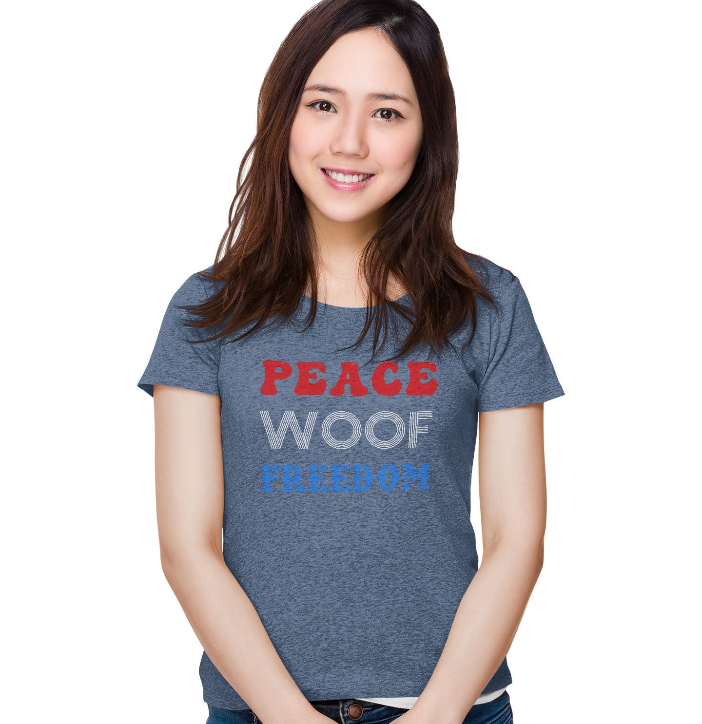 Peace Woof Freedom - Women's Tri-Blend T-Shirt