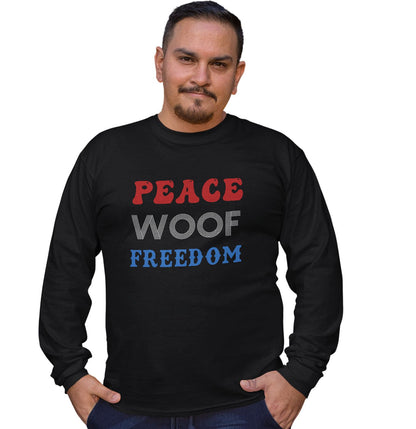 Peace Woof Freedom - Adult Unisex Long Sleeve T-Shirt