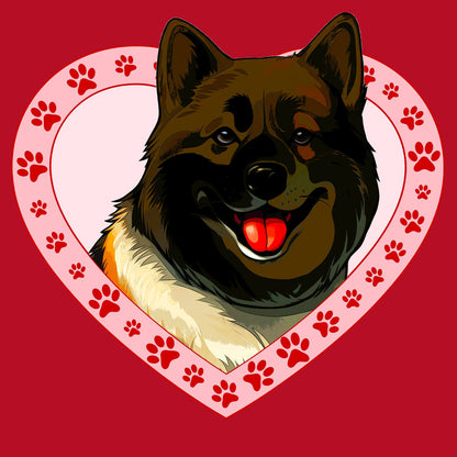 Akita Illustration In Heart - Women's V-Neck T-Shirt