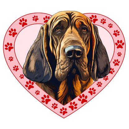 Bloodhound Illustration In Heart - Adult Unisex T-Shirt