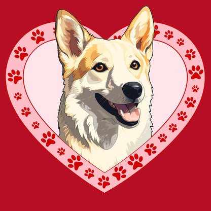 Canaan Dog Illustration In Heart - Women's V-Neck T-Shirt