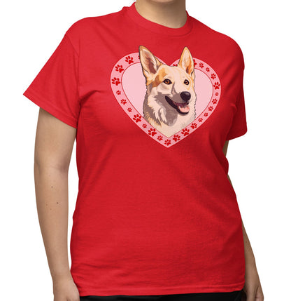 Canaan Dog Illustration In Heart - Adult Unisex T-Shirt