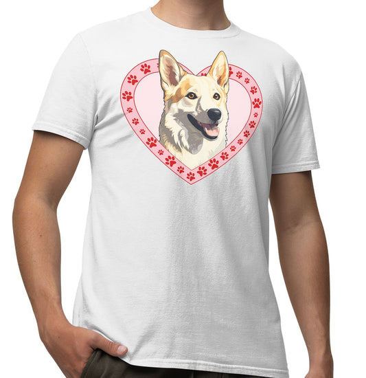 Canaan Dog Illustration In Heart - Adult Unisex T-Shirt