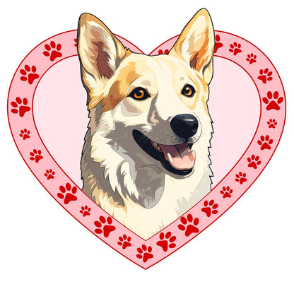 Canaan Dog Illustration In Heart - Adult Unisex T-Shirt