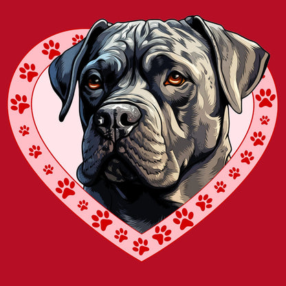 Cane Corso Illustration In Heart - Women's V-Neck T-Shirt