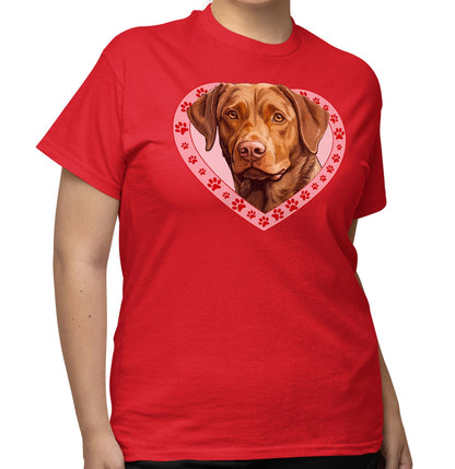 Chesapeake Bay Retriever Illustration In Heart - Adult Unisex T-Shirt