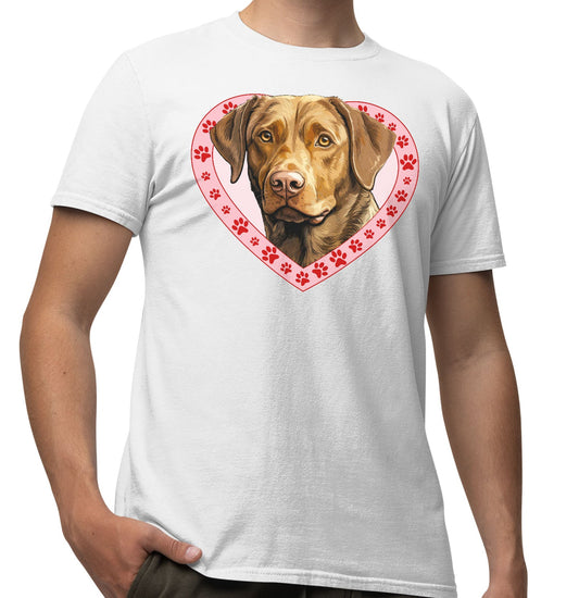 Chesapeake Bay Retriever Illustration In Heart - Adult Unisex T-Shirt