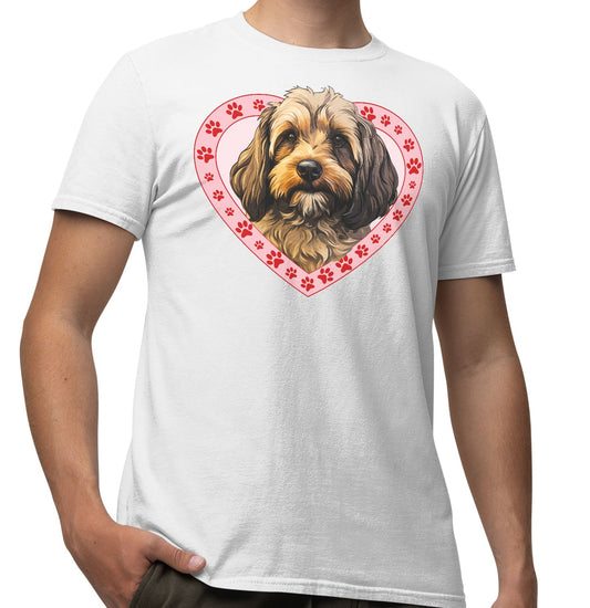 Cockapoo Illustration In Heart - Adult Unisex T-Shirt