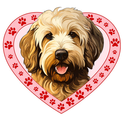 Goldendoodle Illustration In Heart - Adult Unisex T-Shirt
