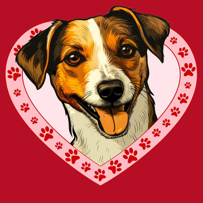 Jack Russell Terrier Illustration In Heart - Women's V-Neck T-Shirt
