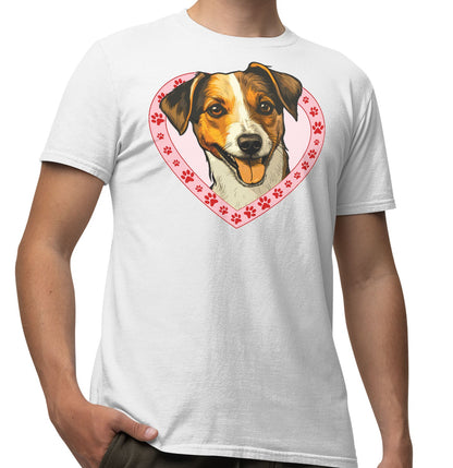 Jack Russell Terrier Illustration In Heart - Adult Unisex T-Shirt