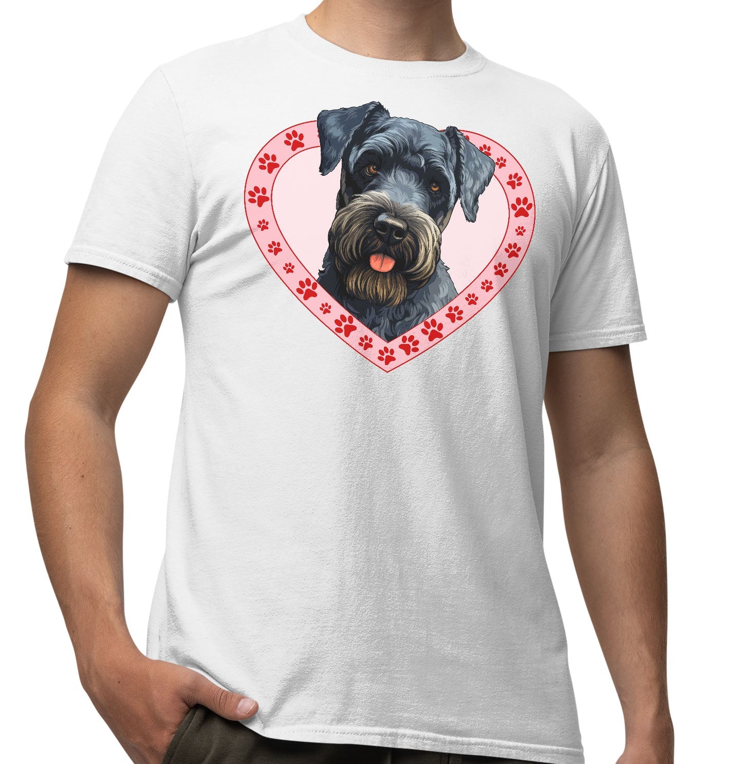 Kerry Blue Terrier Illustration In Heart - Adult Unisex T-Shirt