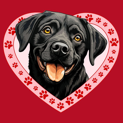 Labrador Retriever (Black) Illustration In Heart - Women's V-Neck T-Shirt