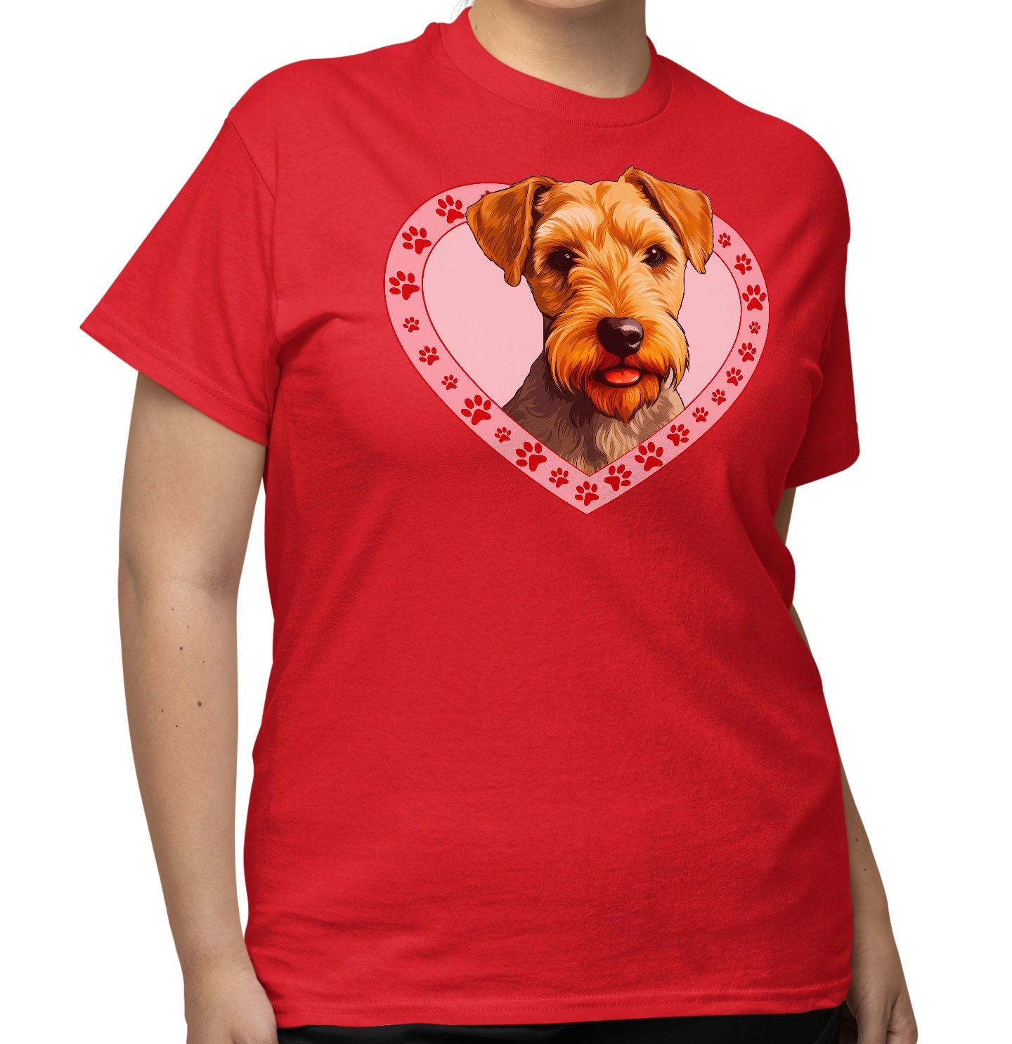 Lakeland Terrier Illustration In Heart - Adult Unisex T-Shirt