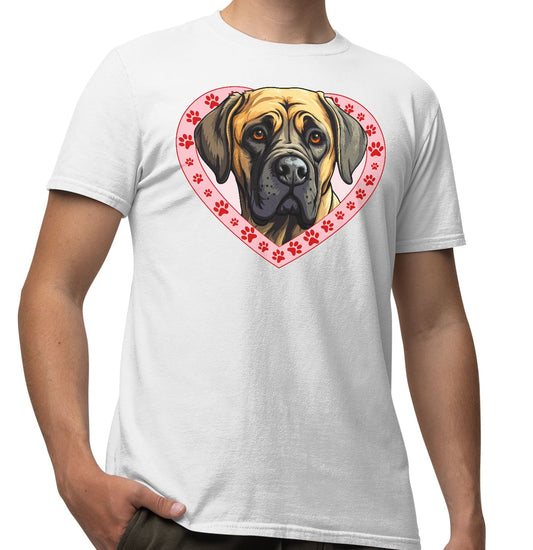 Mastiff Illustration In Heart - Adult Unisex T-Shirt