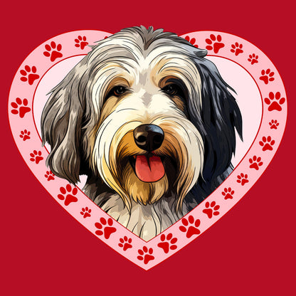 Old English Sheepdog Illustration In Heart - Women's V-Neck T-Shirt