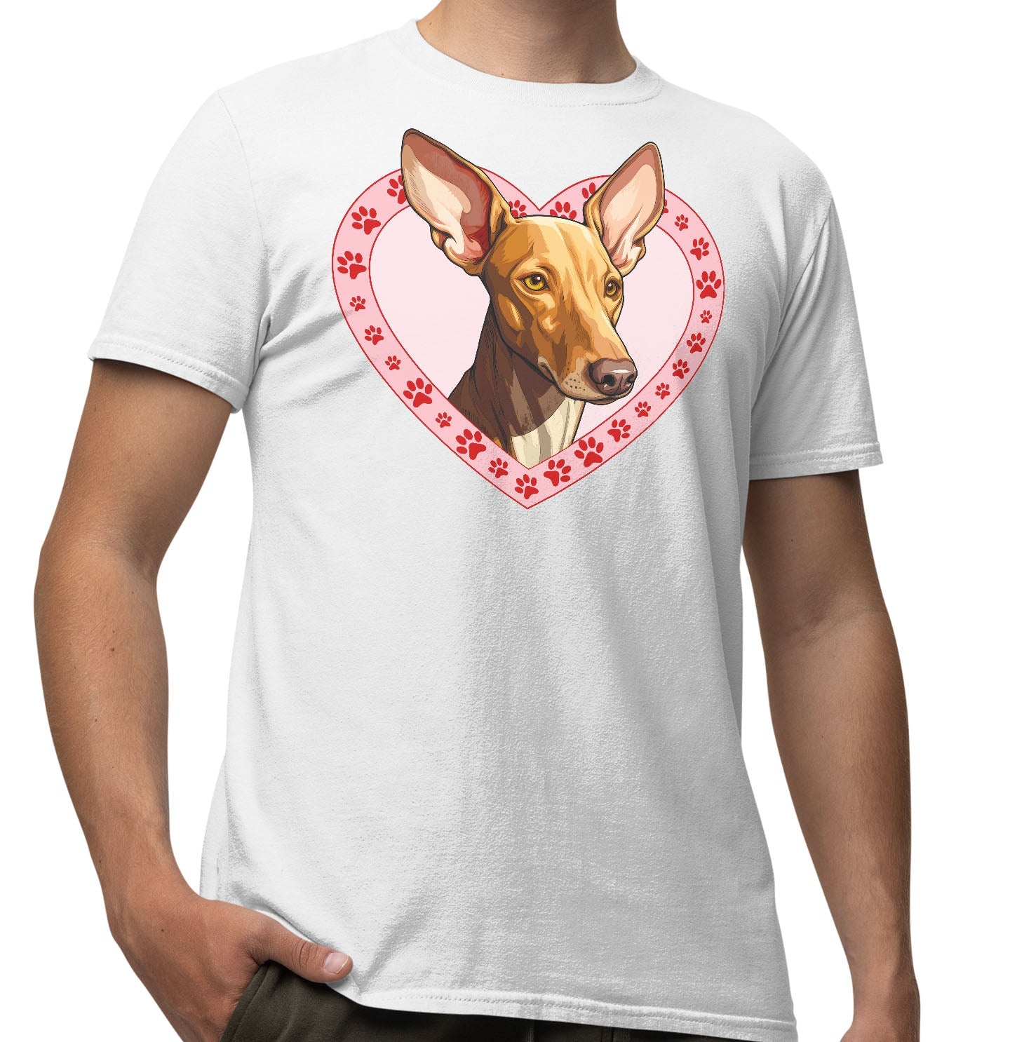 Pharaoh Hound Illustration In Heart - Adult Unisex T-Shirt