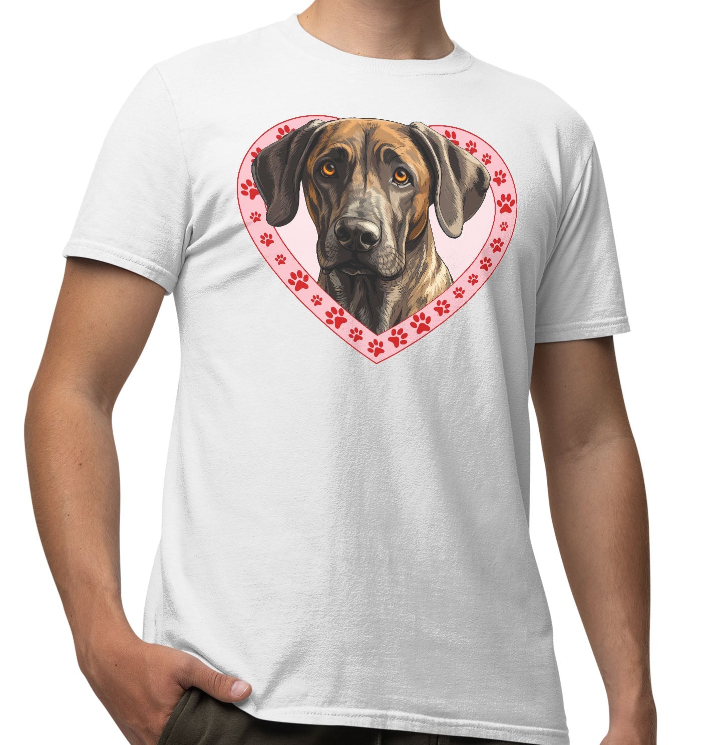 Plott Hound Illustration In Heart - Adult Unisex T-Shirt