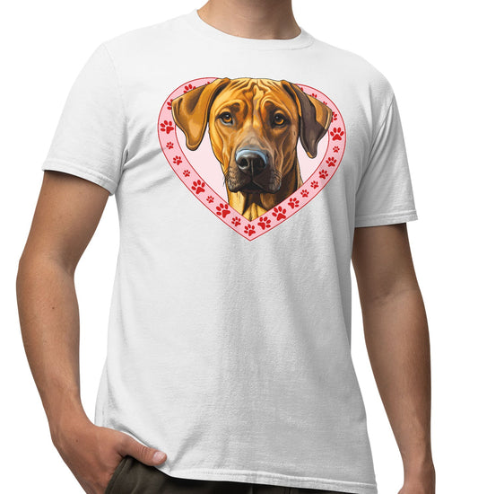 Rhodesian Ridgeback Illustration In Heart - Adult Unisex T-Shirt